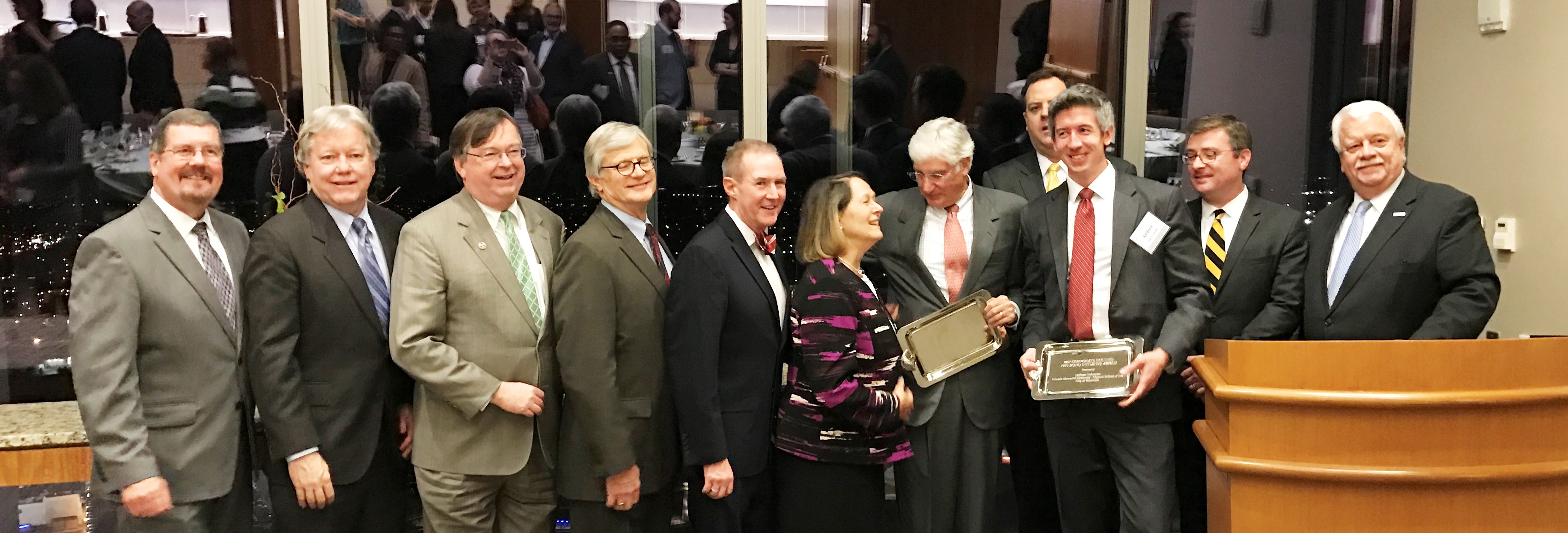 Chief Justice Bivins, Justice Page, Chancellor Young, Andy Branham (TBA Corporate Counsel Co-Chair), Jim Barry (TBA Corporate Counsel Co-Chair), Justice Clark, Jim Doran (Waller Lansden), Jason Long (TBA President), Andrew McRee (Lincoln Memorial University), John Farringer (TBA ATJ Committee Chair), Allan Ramsaur (TBA Executive Director).  