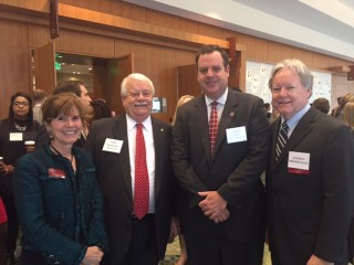 Retired Chancellor Carol McCoy, Allan Ramsaur, Jason Long, and Justice Roger Page