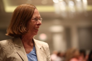 Leslie Barrett Kinkead shortly after the announcement of the award